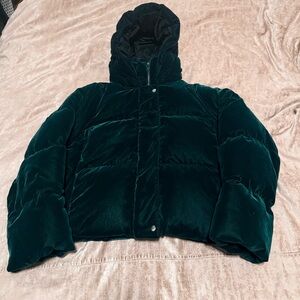 Banana Republic emerald green puffer coat